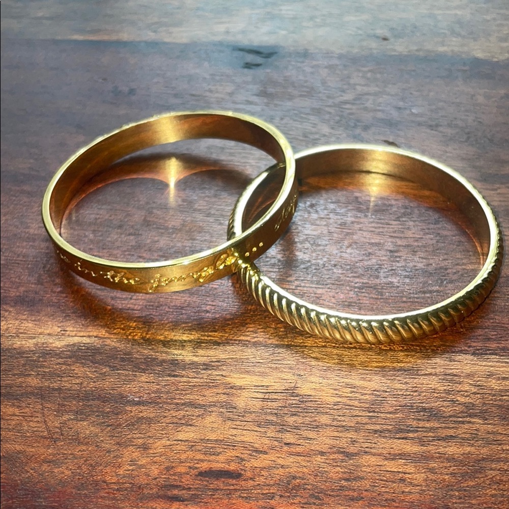 Two Authentic Lilly Pulitzer Gold Bangle Set